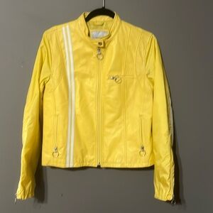 Vintage yellow Wilsons leather moto jacket
